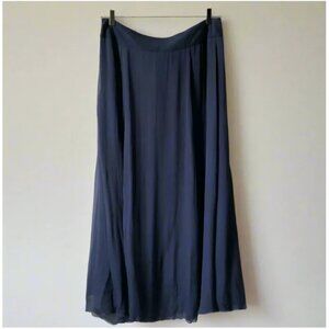 Olsen Maxi Skirt Medium Blue Overlay Flowy Lightweight Cotton Viscose EU40 Zip